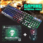 LED Rainbow Backlight USB Ergonomic Wired Gaming Keyboard